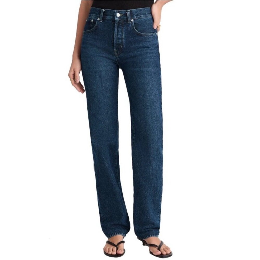 Madewell The Longline‎ Straight Jean Dark Wash Button Fly Denim 27